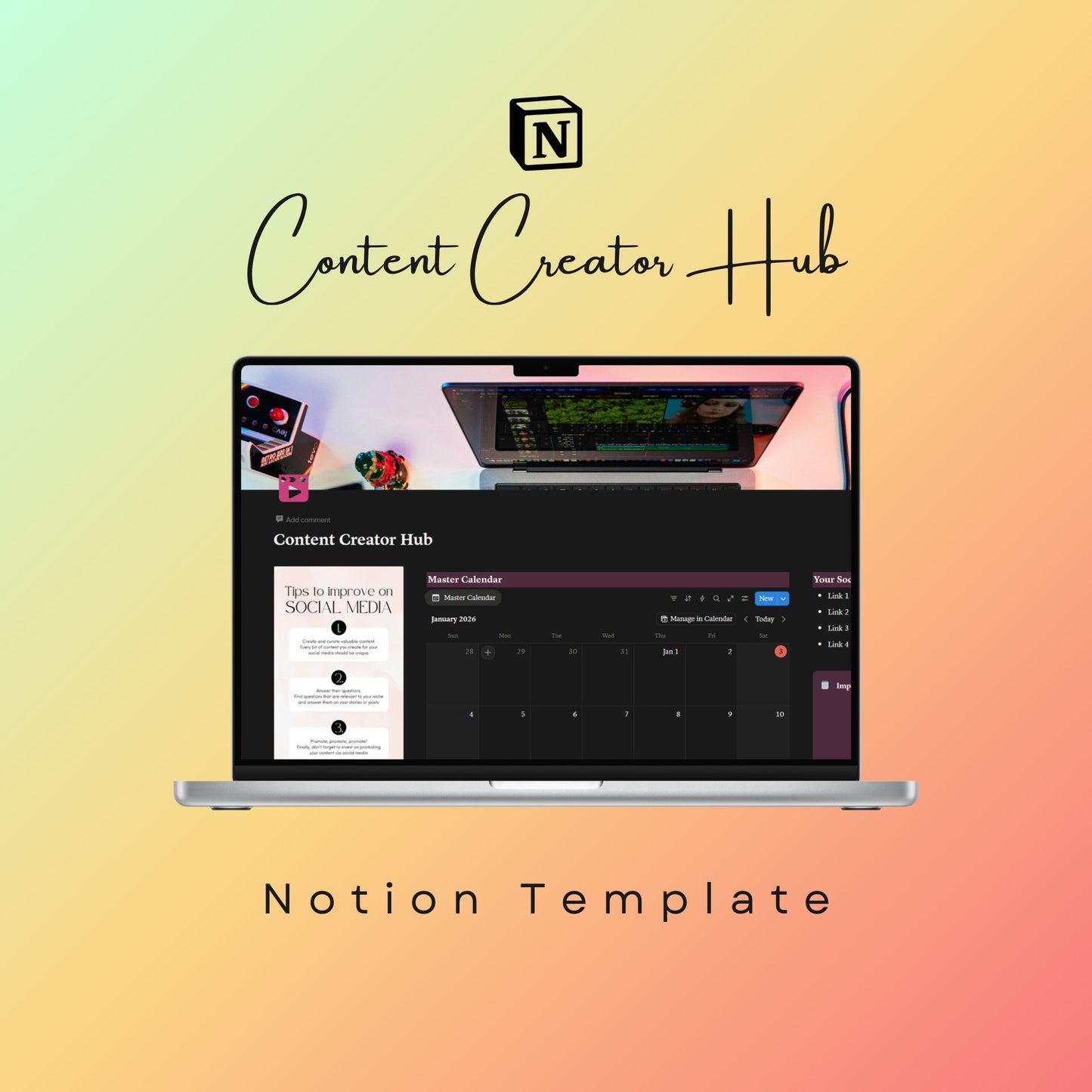 Content Creator Hub Notion Template: Verona Marketing Hub