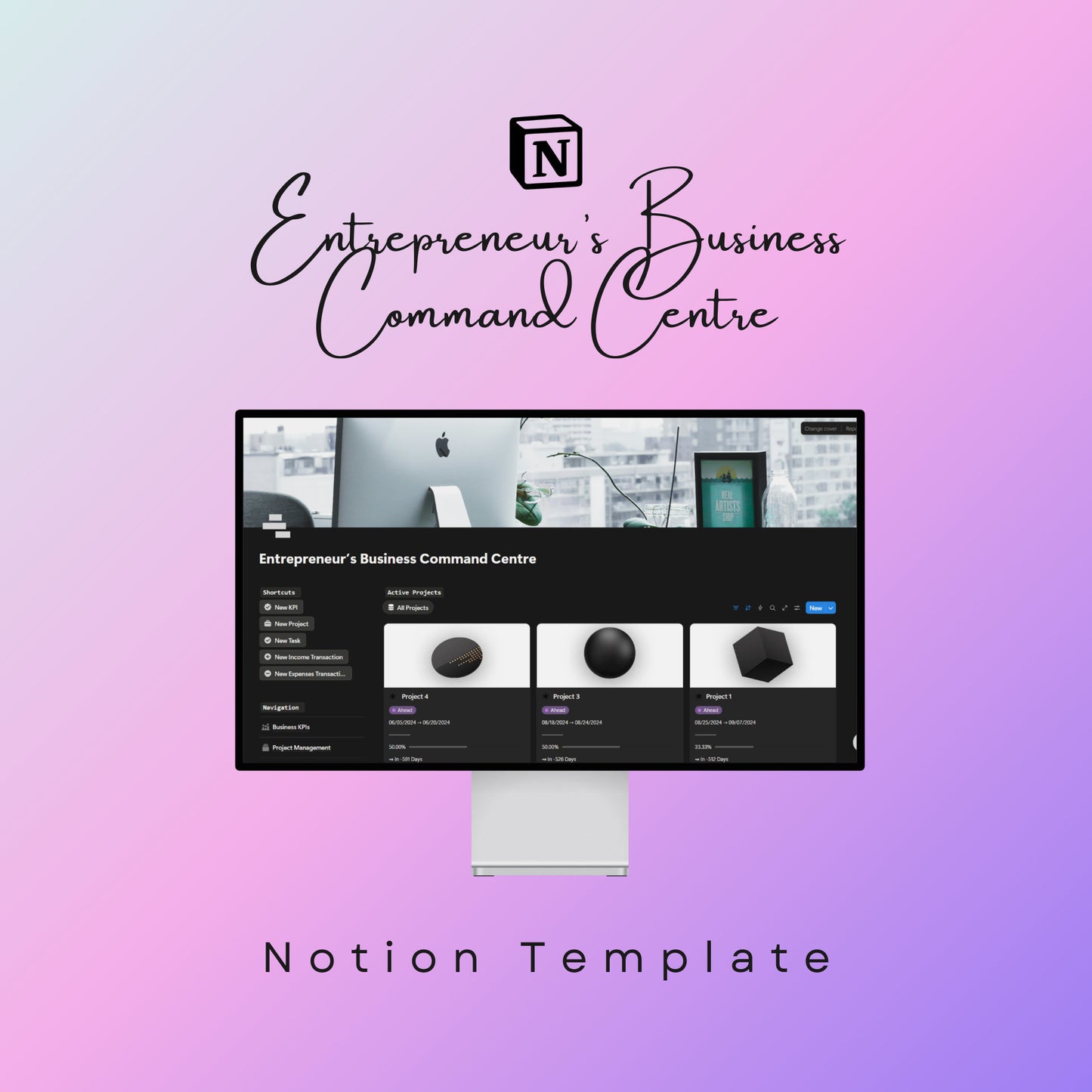 Entrepreneur's Business Command Centre Notion Template: Verona Marketing Hub