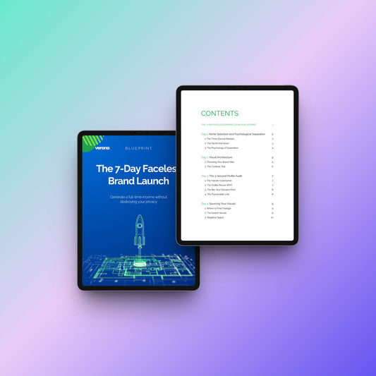 The 7-Day Faceless Brand Launch Blueprint, Product Image: Verona Marketing Hub.
