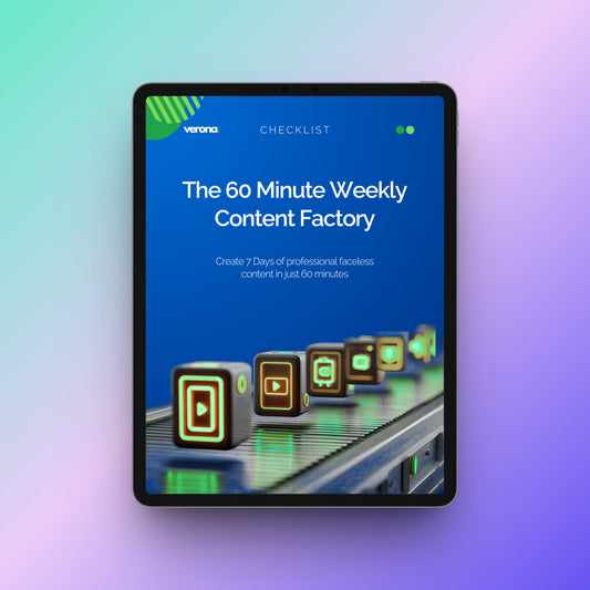 The 60 Minute Weekly Content Factory - Checklist, Product Image: Verona Marketing Hub.