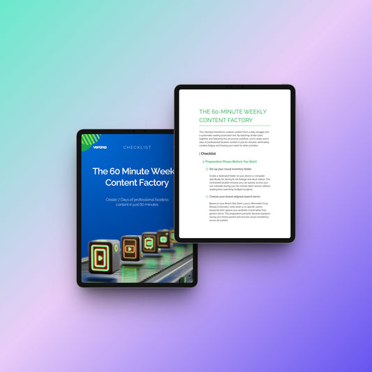 The 60 Minute Weekly Content Factory - Checklist, Product Image: Verona Marketing Hub.