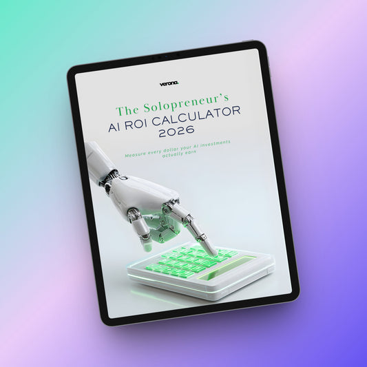 AI ROI Calculator 2026: eBook product image 2. Verona Marketing Hub.