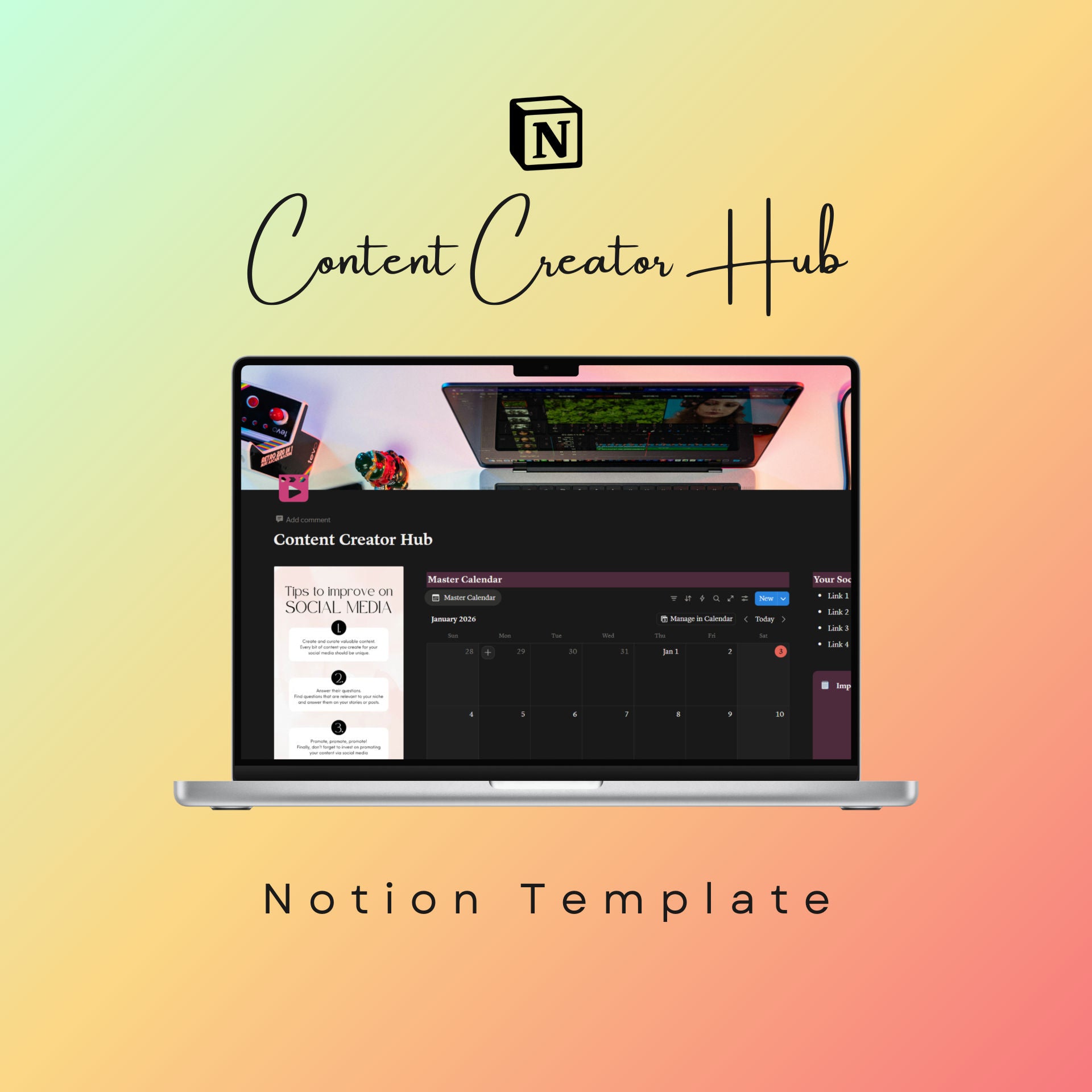 Content Creator Hub Notion Template: Verona Marketing Hub