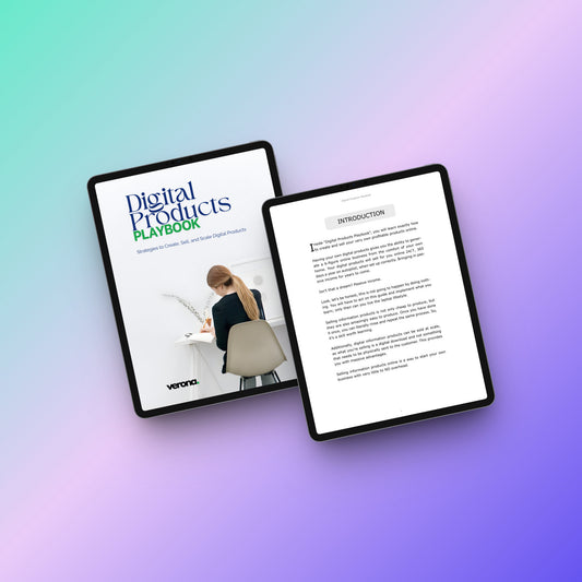 Digital Products Playbook: eBook product image. Verona Marketing Hub.
