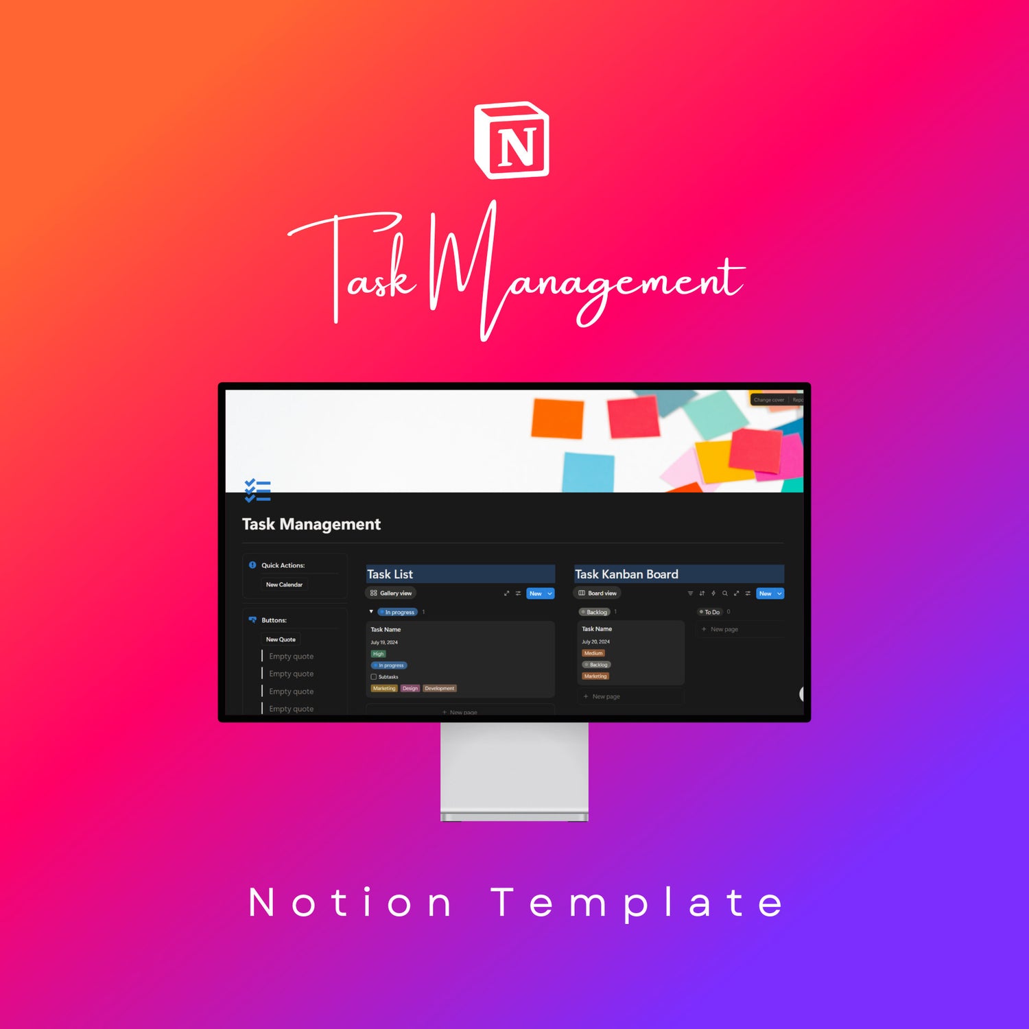 Task Management Notion Template: Verona Marketing Hub