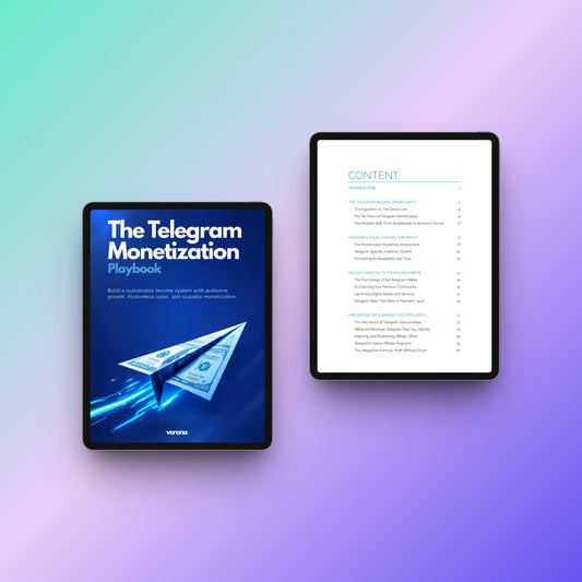 The Telegram Monetization Playbook eBook, product image: Verona Marketing Hub