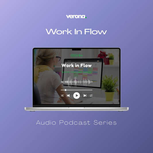 Work In Flow Audio Podcast Series, product image; Verona Marketing Hub.